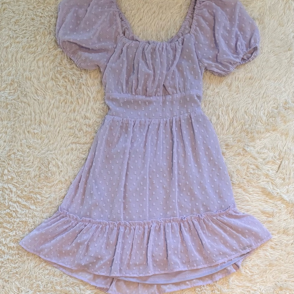 Altar'd State Lilac Puff Sleeve Dress